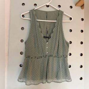 Abercrombie and Fitch Light Green Sleeveless Blouse